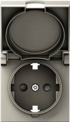 Donel A07 матовый кашемир накладка для розетки Schuko с заземлением, с крышкой, 16A 250 В~, серия DB - фото