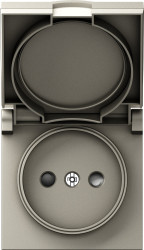 Donel A07 матовый кашемир накладка для розетки без заземления, с крышкой, 16A 250 В~, серия DB - фото