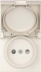 Donel A07 матовый кремовый накладка для розетки без заземления, с крышкой, 16A 250 В~, серия DB - фото