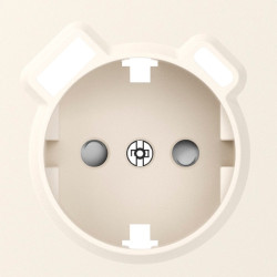 Donel A07 матовый кремовый накладка для розетки Schuko с зарядным устройством USB A+C,  со шторками 16A 250 В~,серия DB - фото