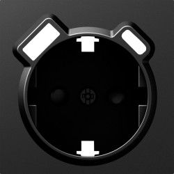 Donel A07 матовый карбон накладка для розетки Schuko с зарядным устройством USB A+C,  со шторками 16A 250 В~,серия DB - фото