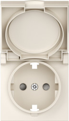 Donel A07 матовый кремовый накладка для розетки Schuko с заземлением, с крышкой, 16A 250 В~, серия DB - фото