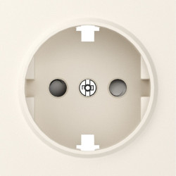 Donel A07 матовый кремовый накладка для розетки Schuko с заземлением, со шторками 16A 250 В~,серия DB - фото