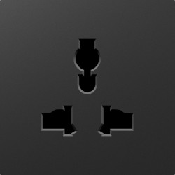 Donel A07 матовый карбон накладка для  розетки мультистандарт, со шторками 16A 250 В~,серия DB - фото