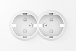 Donel A07 глянцевый белый накладка для розетки 2-й с заземлением, со шторками 16A 250 В~,серия DB - фото