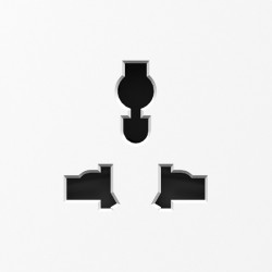 Donel A07 глянцевый белый накладка для  розетки мультистандарт, со шторками 16A 250 В~,серия DB - фото