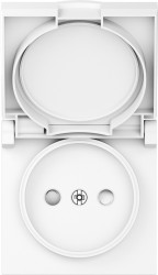 Donel A07 глянцевый белый накладка для розетки без заземления, с крышкой, 16A 250 В~, серия DB - фото