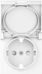 Donel A07 глянцевый белый накладка для розетки Schuko с заземлением, с крышкой, 16A 250 В~, серия DB - фото