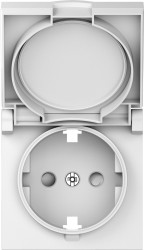 Donel A07 матовый белый накладка для розетки Schuko с заземлением, с крышкой, 16A 250 В~, серия DB - фото
