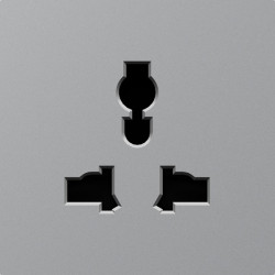 Donel A07 матовый серый накладка для  розетки мультистандарт, со шторками 16A 250 В~,серия DB - фото