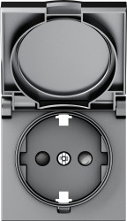 Donel A07 матовый серый накладка для розетки Schuko с заземлением, с крышкой, 16A 250 В~, серия DB - фото