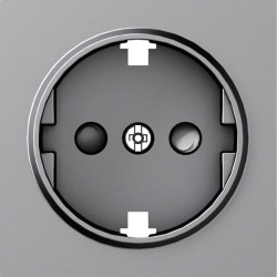 Donel A07 матовый серый накладка для розетки Schuko с заземлением, со шторками 16A 250 В~,серия DB - фото