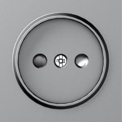 Donel A07 матовый серый накладка для розетки без заземления, со шторками 16A 250 В~,серия DB - фото