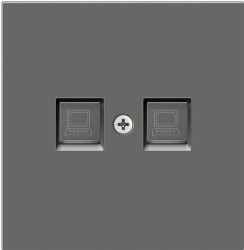 Donel R98 матовый шоколад Накладка для розетки RJ45, 2-я, серия DA - фото