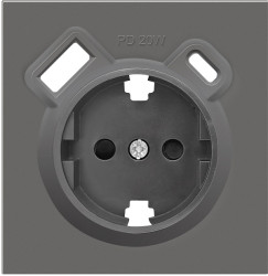 Donel R98 матовый шоколад накладка для розетки Schuko с зарядным устройством USB A+C, с защитными шторками , серия DA - фото