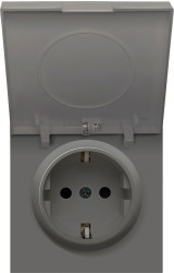 Donel R98 матовый шоколад накладка для розетки Schuko с большой крышкой, 16A 250 В~, серия DA - фото