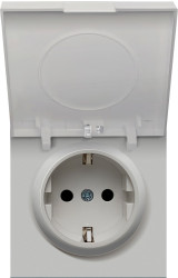 Donel R98 матовый серый накладка для розетки Schuko с большой крышкой, 16A 250 В~, серия DA - фото