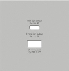 Donel R98 матовый серый накладка для розеток USB A+C, серия DA - фото