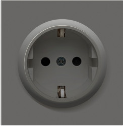 Donel R98 матовый шоколад накладка для розетки Schuko с заземлением, со шторками 16A 250 В~,серия DA - фото