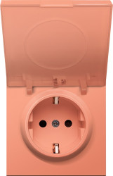 Donel R98 матовый коралл накладка для розетки Schuko с большой крышкой, 16A 250 В~, серия DA - фото