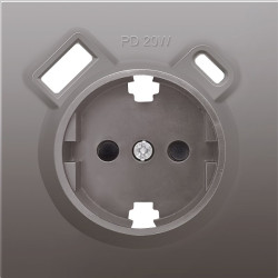 Donel R98 Сталь накладка для розетки Schuko с зарядным устройством USB A+C, с защитными шторками , серия DA - фото