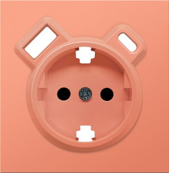 Donel R98 матовый коралл накладка для розетки Schuko с зарядным устройством USB A+C, с защитными шторками , серия DA - фото