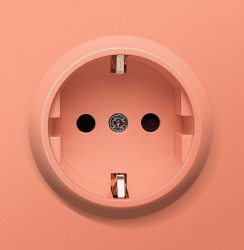 Donel R98 матовый коралл накладка для розетки Schuko с заземляющим контактом с защитными шторками 16 A 250 В~ - фото