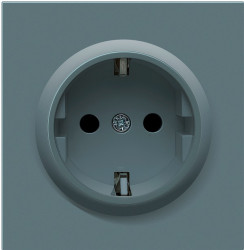 Donel R98 матовый изумруд накладка для розетки Schuko с заземлением, со шторками 16A 250 В~, серия D - фото