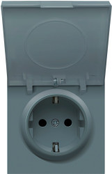 Donel R98 матовый изумруд накладка для розетки Schuko с большой крышкой, 16A 250 В~, серия DA - фото