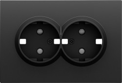 Donel S08 черный графит накладка для розетки 2-й с заземлением, со шторками 16A 250 В~,серия DB - фото