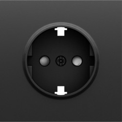 Donel S08 черный графит накладка для розетки Schuko с заземлением, со шторками 16A 250 В~,серия DB - фото