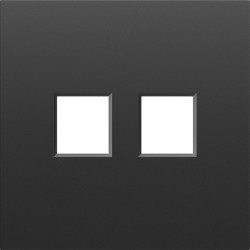 Donel S08 черный графит накладка 2-я для розеток RJ45,TV,SAT , серия DB - фото