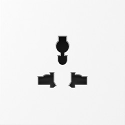 Donel S08 глянцевый белый накладка для  розетки мультистандарт, со шторками 16A 250 В~,серия DB - фото