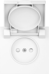 Donel S08 глянцевый белый накладка для розетки без заземления, с крышкой, 16A 250 В~, серия DB - фото