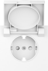 Donel S08 глянцевый белый накладка для розетки Schuko с заземлением, с крышкой, 16A 250 В~, серия DB - фото