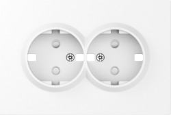 Donel S08 глянцевый белый накладка для розетки 2-й с заземлением, со шторками 16A 250 В~,серия DB - фото