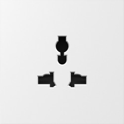 Donel S08 матовый белый накладка для  розетки мультистандарт, со шторками 16A 250 В~,серия DB - фото