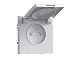 Donel S08 матовый белый накладка для розетки без заземления, с крышкой, 16A 250 В~, серия DB - фото