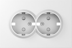 Donel S08 матовый белый накладка для розетки 2-й с заземлением, со шторками 16A 250 В~,серия DB - фото