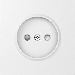 Donel S08 матовый белый накладка для розетки без заземления, со шторками 16A 250 В~,серия DB - фото