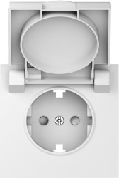 Donel S08 матовый белый накладка для розетки Schuko с заземлением, с крышкой, 16A 250 В~, серия DB - фото