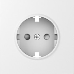 Donel S08 матовый белый накладка для розетки Schuko с заземлением, со шторками 16A 250 В~,серия DB - фото