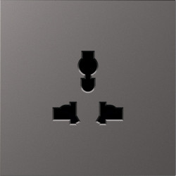 Donel S08 матовый титан накладка для  розетки мультистандарт, со шторками 16A 250 В~,серия DB - фото