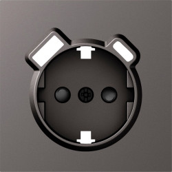 Donel S08 матовый титан накладка для розетки Schuko с зарядным устройством USB A+C,  со шторками 16A 250 В~,серия DB - фото