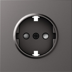 Donel S08 матовый титан накладка для розетки Schuko с заземлением, со шторками 16A 250 В~,серия DB - фото