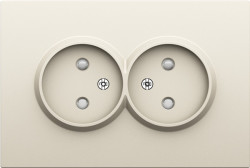 Donel S08 слоновая кость накладка для розетки 2-й без заземления, со шторками 16A 250 В~,серия DB - фото