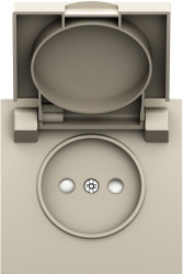 Donel S08 слоновая кость накладка для розетки без заземления, с крышкой, 16A 250 В~, серия DB - фото