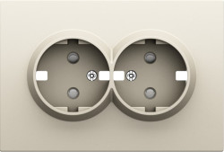 Donel S08 слоновая кость накладка для розетки 2-й с заземлением, со шторками 16A 250 В~,серия DB - фото