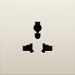 Donel S08 слоновая кость накладка для  розетки мультистандарт, со шторками 16A 250 В~,серия DB - фото