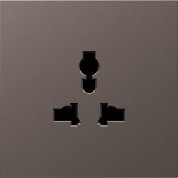 Donel S08 мокко накладка для  розетки мультистандарт, со шторками 16A 250 В~,серия DB - фото